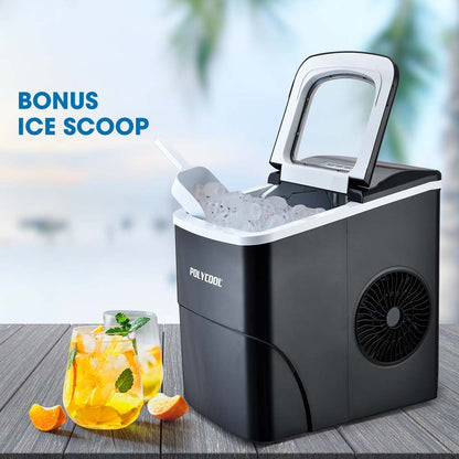 2L Portable Ice Maker with Control Panel, 0.02m³ Capacity, Black