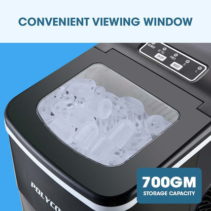 2L Portable Ice Maker with Control Panel, 0.02m³ Capacity, Black