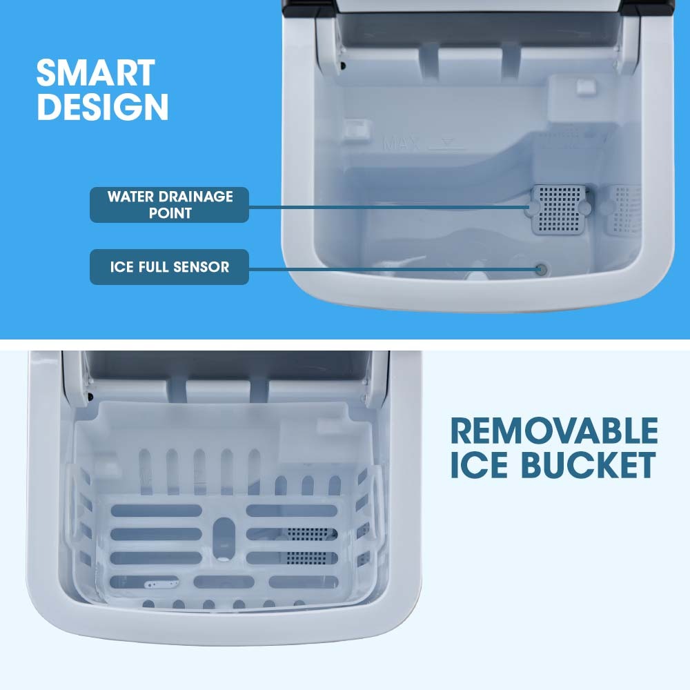 2L Portable Ice Maker with Control Panel - Produces 12kg of Ice Daily