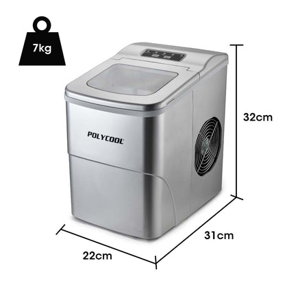 2L Portable Ice Maker with Control Panel - Produces 12kg of Ice Daily