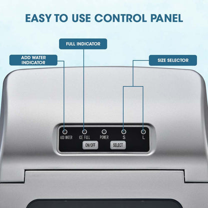 2L Portable Ice Maker with Control Panel - Produces 12kg of Ice Daily