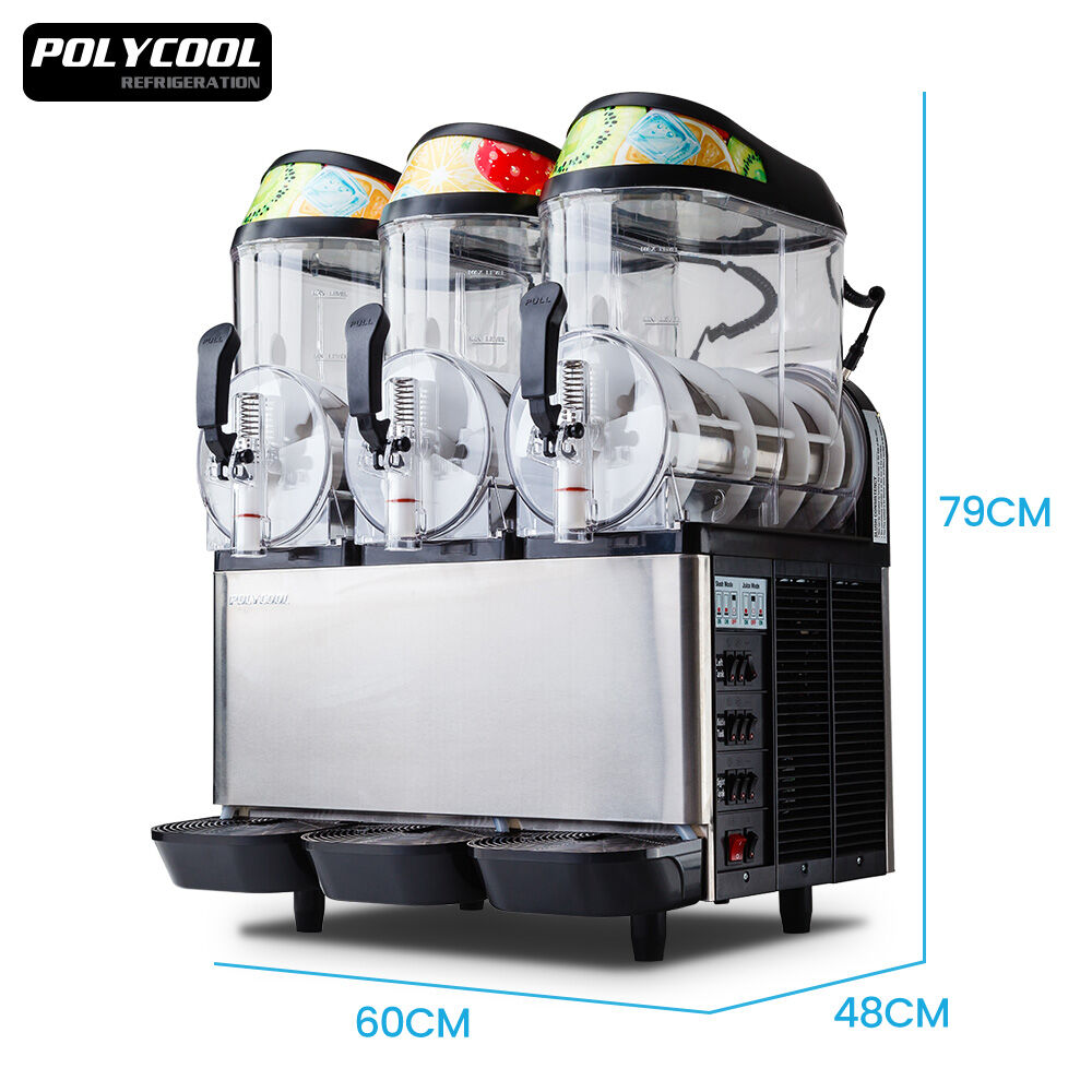 36L Triple Tank Slushie Maker with Secop Compressor, 0.91m Frozen Drink Machine