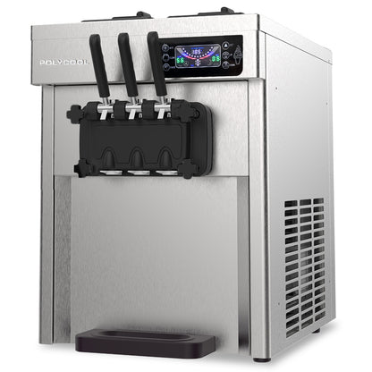 Benchtop Soft Serve & Frozen Yoghurt Machine, 3 Flavours, Twin 5.5L Hoppers