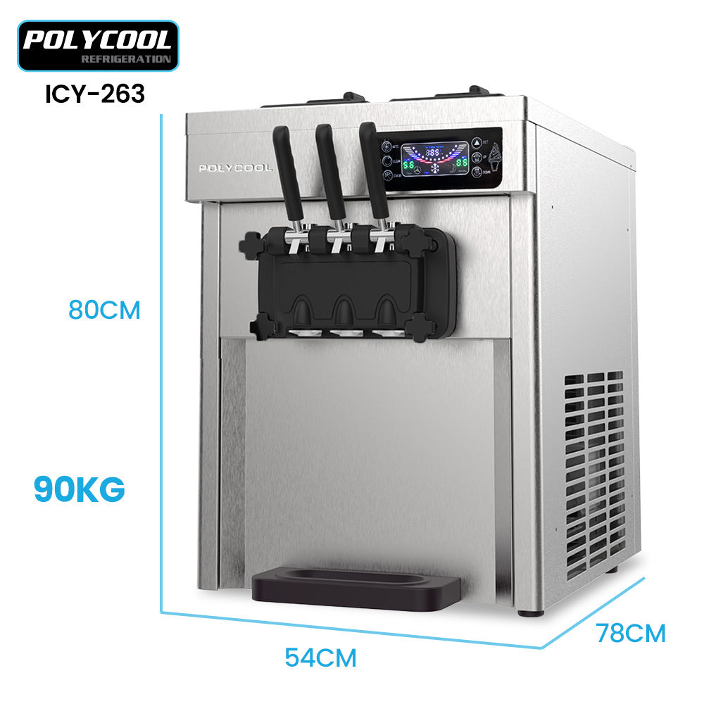 Benchtop Soft Serve & Frozen Yoghurt Machine, 3 Flavours, Twin 5.5L Hoppers