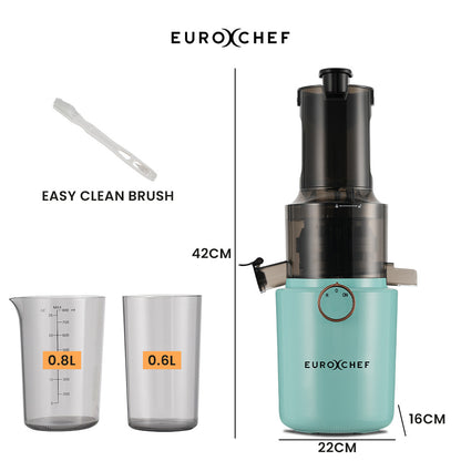 Cold Press Slow Juicer with 0.82m Chute, 200W Motor, Seafoam Green