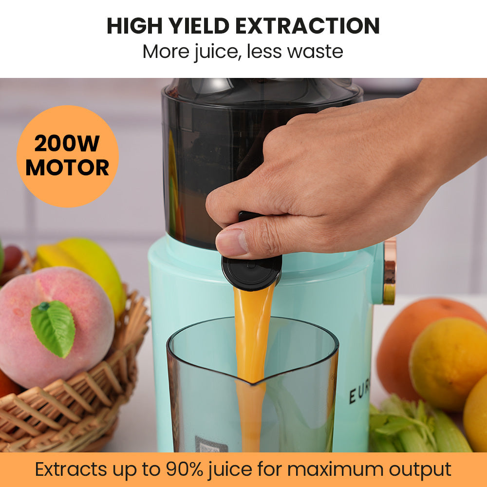 Cold Press Slow Juicer with 0.82m Chute, 200W Motor, Seafoam Green