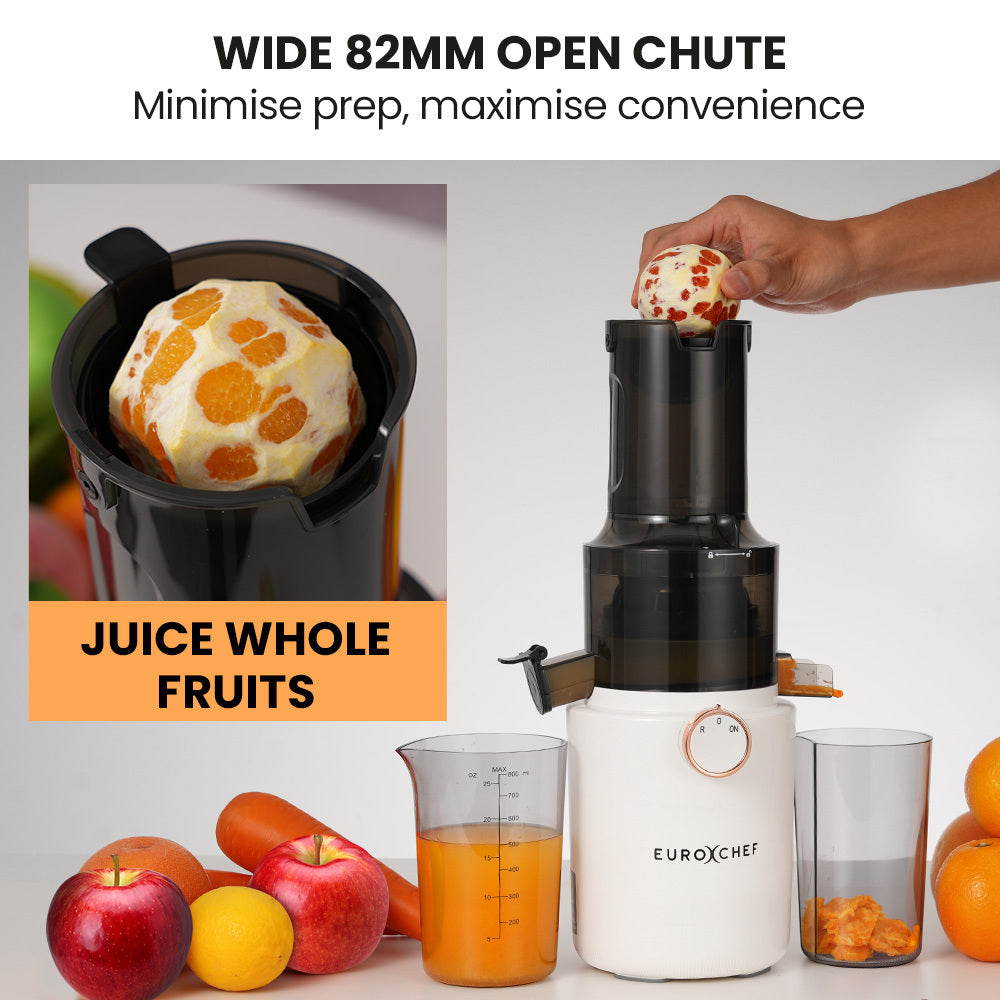 Cold Press Juicer with 0.08m Chute, 200W Motor, Anti-Clog, Quiet Operation