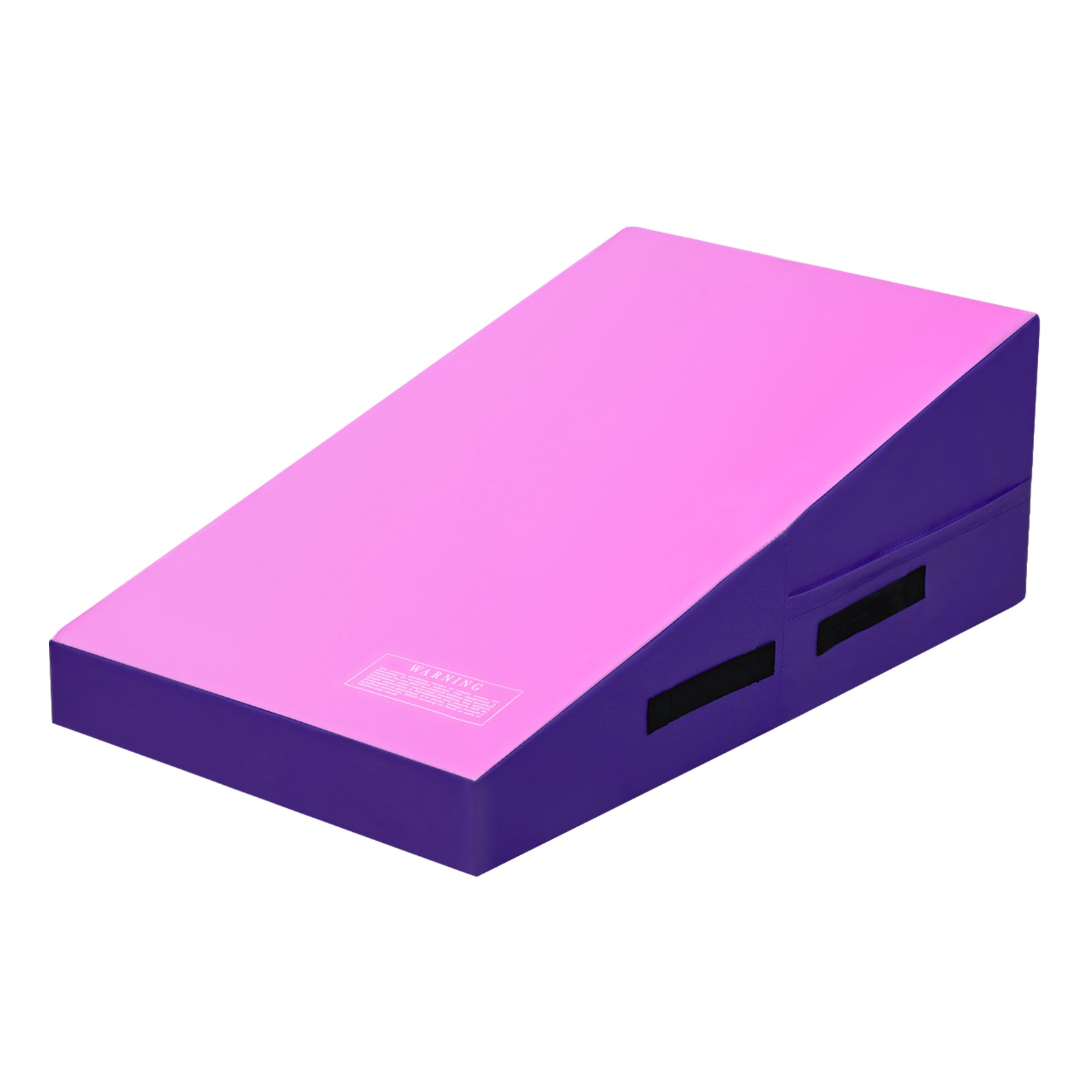 Incline Gymnastics Mat Gym Fitness Skill Shape Tumbling Mat with Carrying Handles-Purple
