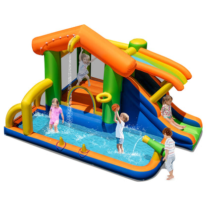 Inflatable Bounce House 8-In-1 Multifunctional Water Park