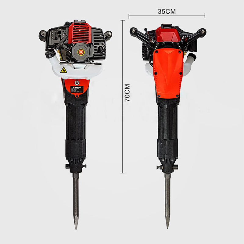 Petrol Jackhammer 3.5HP, 49.3cc, 50J Impact, 0.9m Shaft, Bonus Chisel Included