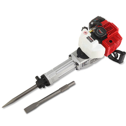 52cc 2-Stroke Petrol Jackhammer with 30mm SDS, 16kg, 55J Impact Energy