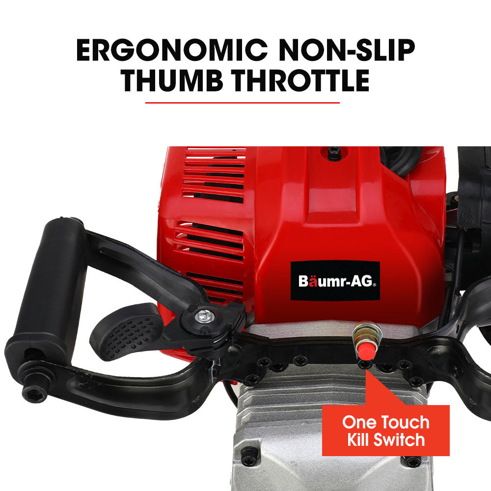 52cc 2-Stroke Petrol Jackhammer with 30mm SDS, 16kg, 55J Impact Energy