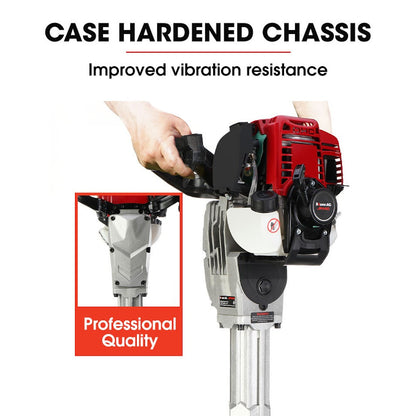 4-Stroke Petrol Jackhammer with 2 Chisels and Carry Bag, 40cc Engine, 65J Impact