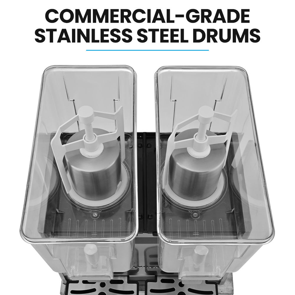 24L Dual Tank Juice Dispenser with Donper Compressor for Cafes & Restaurants