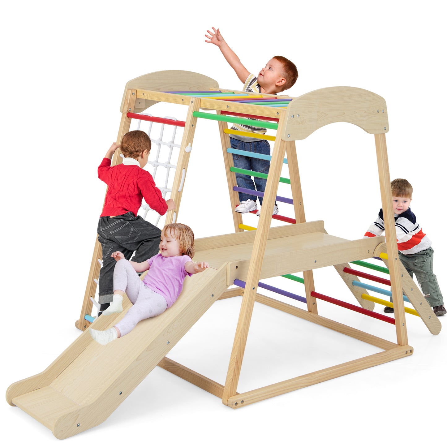 Large Size Climbing Toy Climber Playset with Metal Anchors-Colourful