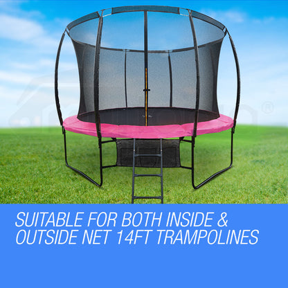 14m Pink Trampoline Safety Padding Cover with Reinforced Springs & Anti-Slip Design
