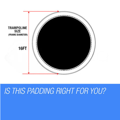 16ft (4.88m) Replacement Trampoline Safety Padding - Outdoor Cushioned Cover