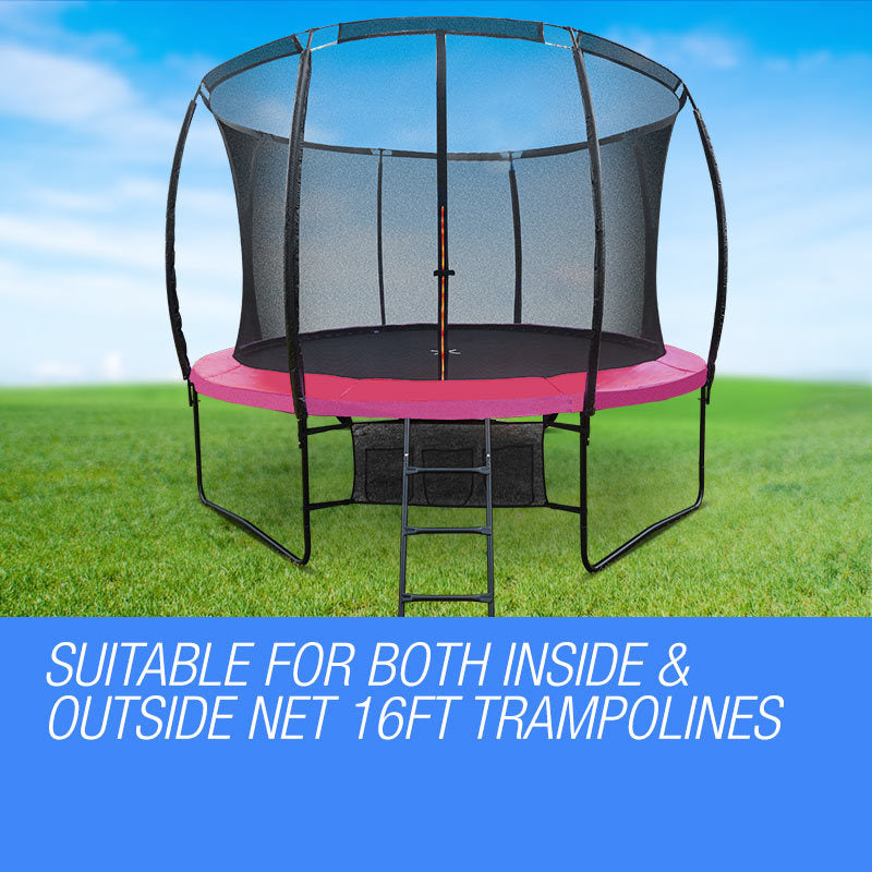 16ft Trampoline Safety Pad with Reinforced Springs, Pink, 4.88m