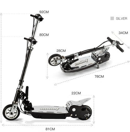 Electric Scooter 140W, Foldable, Adjustable Height, Up to 15km/h, 80kg Capacity