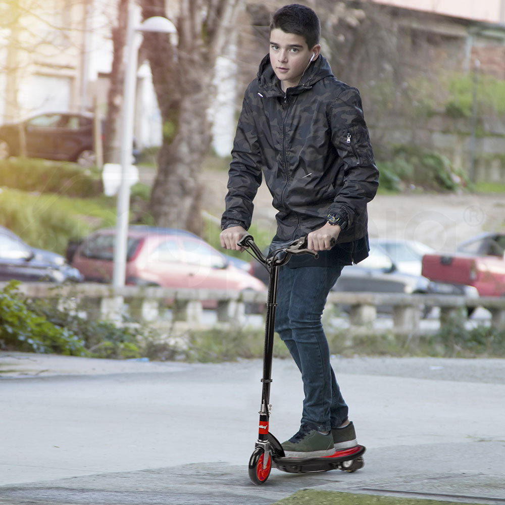 Kids Electric Scooter 140W - 15km/h, 70kg Capacity, Ages 7+ - Red