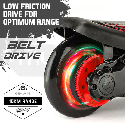 Kids Electric Scooter 140W - 15km/h, 70kg Capacity, Ages 7+ - Red