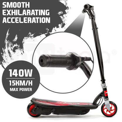 Kids Electric Scooter 140W - 15km/h, 70kg Capacity, Ages 7+ - Red
