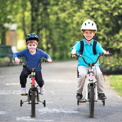 16 Inch Kids Bike Adjustable with Removable Training Wheels for Aged 4-7-Purple