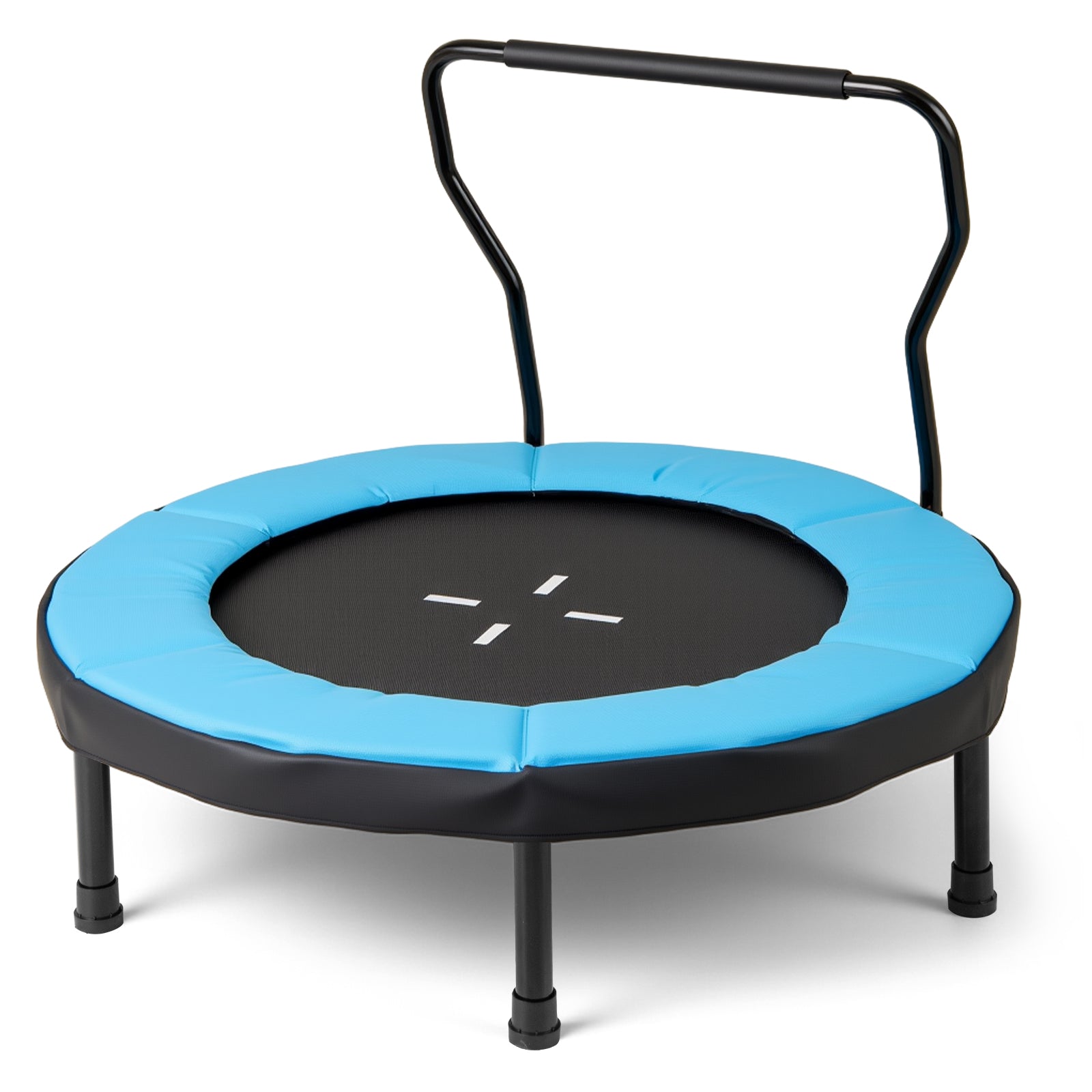 Kids Fitness Trampoline with Foam Handlebar and Safety Pad for 3-6 Years Old Toddlers-Blue