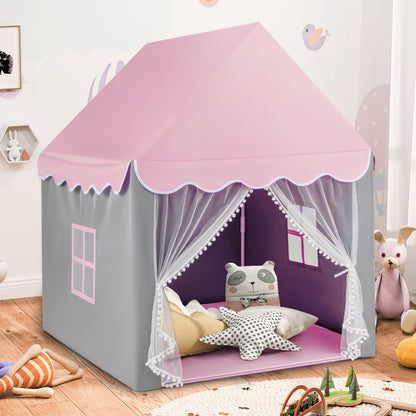Kids Playhouse Tent with Washable Mat for Boys &amp; Girls-Pink