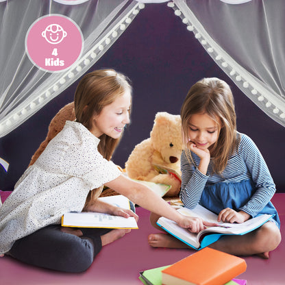 Kids Playhouse Tent with Washable Mat for Boys &amp; Girls-Pink