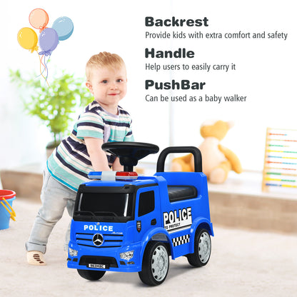 Kids Ride on Police Car Licensed Mercedes Benz Toddler Push Car-Blue