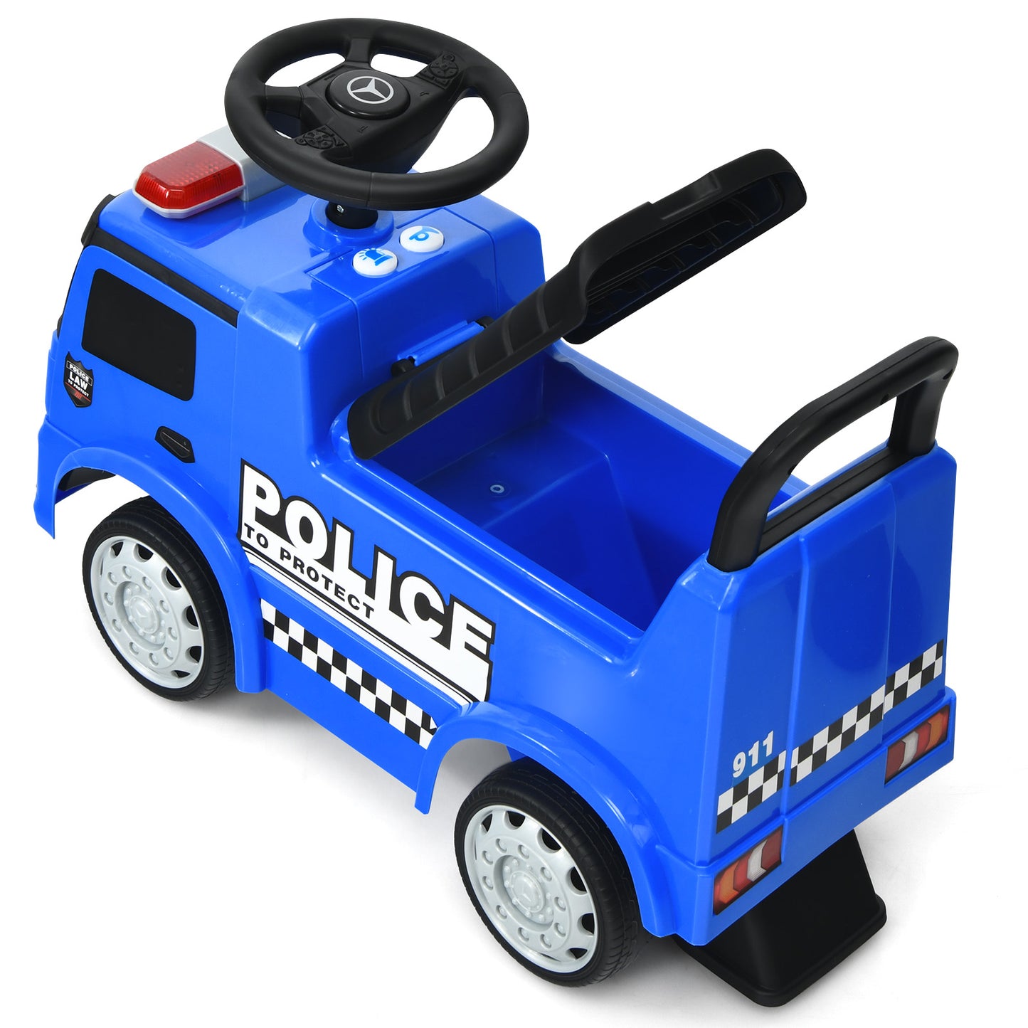 Kids Ride on Police Car Licensed Mercedes Benz Toddler Push Car-Blue