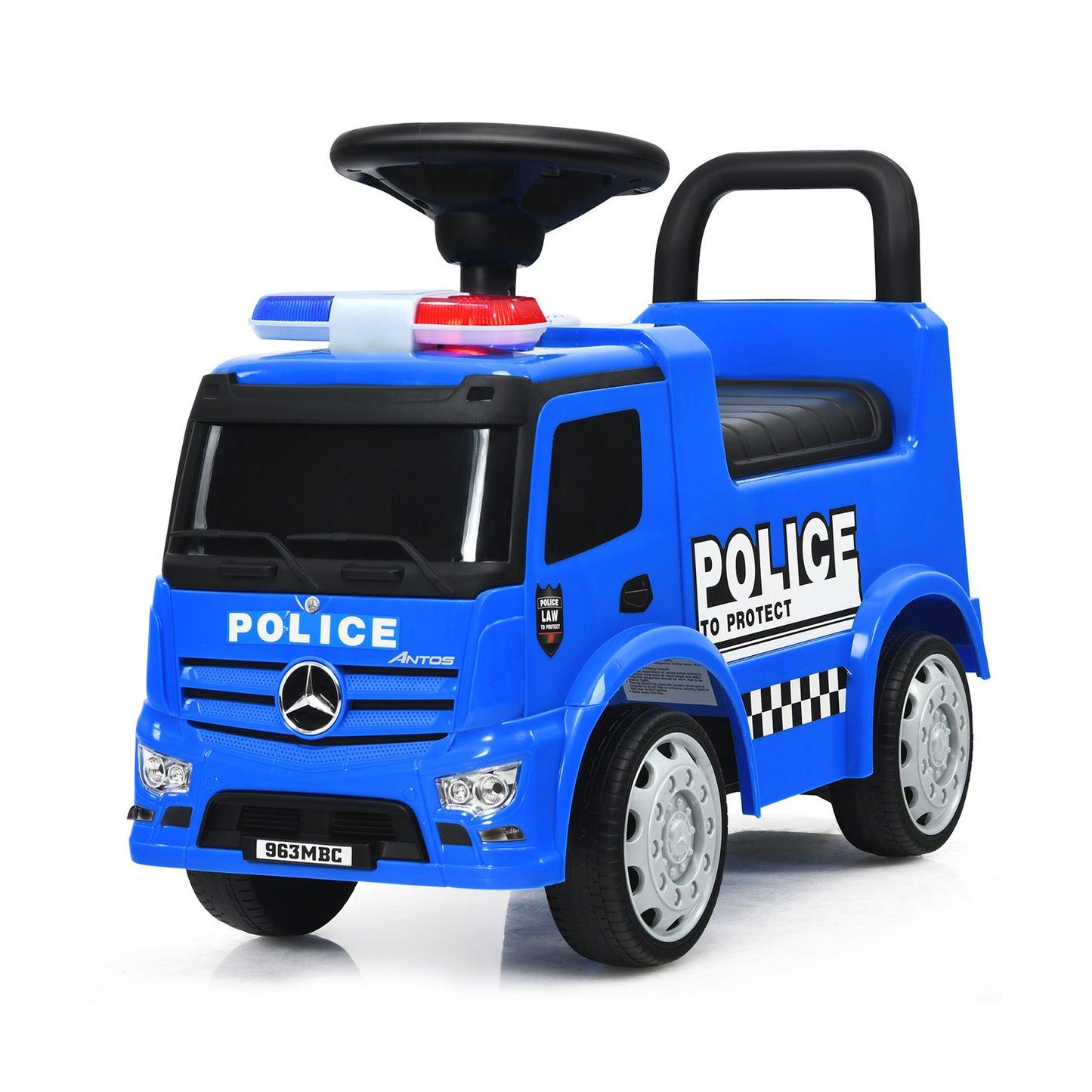 Kids Ride on Police Car Licensed Mercedes Benz Toddler Push Car-Blue