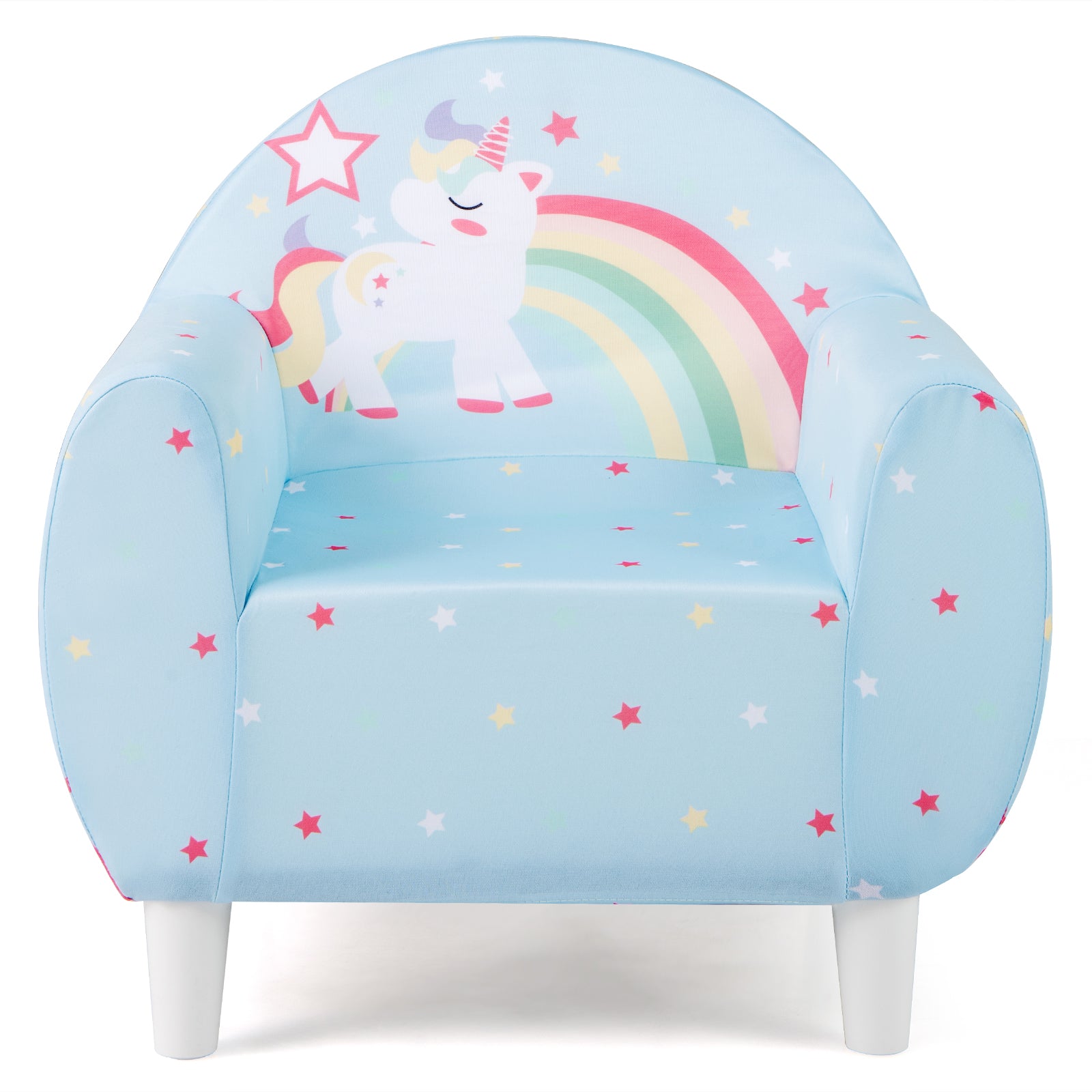 Kids Sofa Toddler Upholstered Armchair with Spandex Fabric-Blue