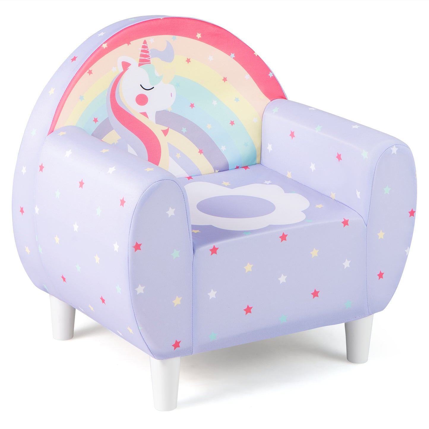 Kids Sofa Toddler Upholstered Armchair with Spandex Fabric-Purple