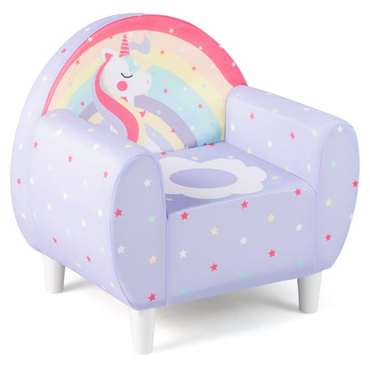 Kids Sofa Toddler Upholstered Armchair with Spandex Fabric-Purple