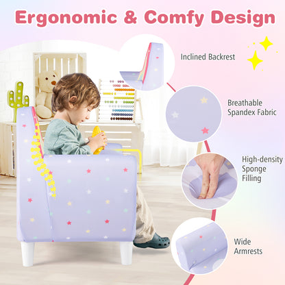 Kids Sofa Toddler Upholstered Armchair with Spandex Fabric-Purple