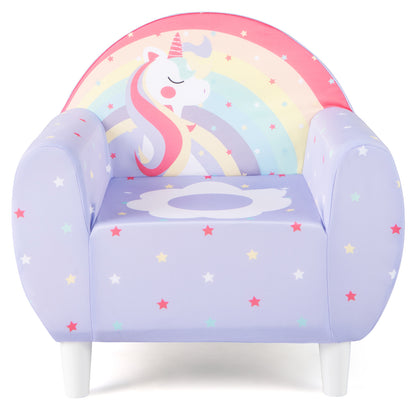 Kids Sofa Toddler Upholstered Armchair with Spandex Fabric-Purple
