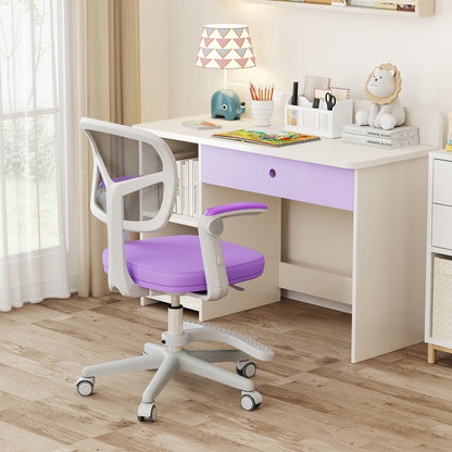 Kids Study Chair with Adjustable Height for Boys Girls Age 3-10-Purple
