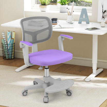 Kids Study Chair with Adjustable Height for Boys Girls Age 3-10-Purple