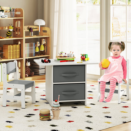 Kids Table and Chair Set Toddler Wooden Activity Table and 2 Chairs Set