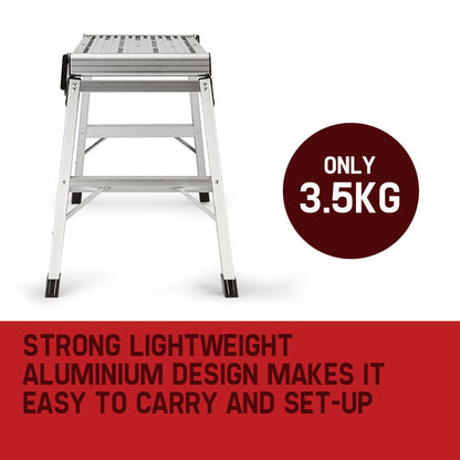 50cm Tall Folding Work Platform, Aluminium, 3.5kg, for Painting & Maintenance