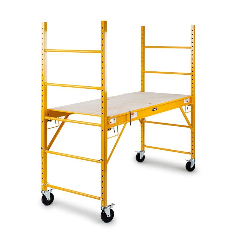 Mobile Adjustable Scaffold with 0.7-1.87m Height & Lockable Wheels