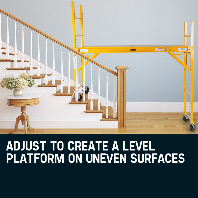 Mobile Adjustable Scaffold with 0.7-1.87m Height & Lockable Wheels
