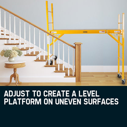 Mobile Adjustable Scaffold with 0.7-1.87m Height & Lockable Wheels