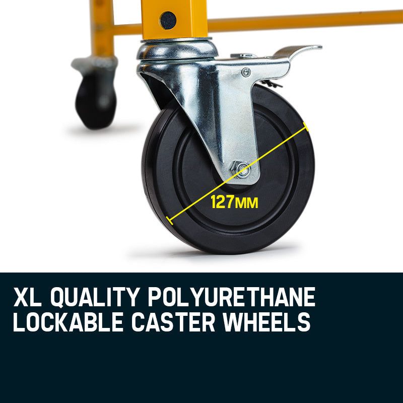 Mobile Adjustable Scaffold with 0.7-1.87m Height & Lockable Wheels