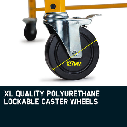 Mobile Adjustable Scaffold with 0.7-1.87m Height & Lockable Wheels