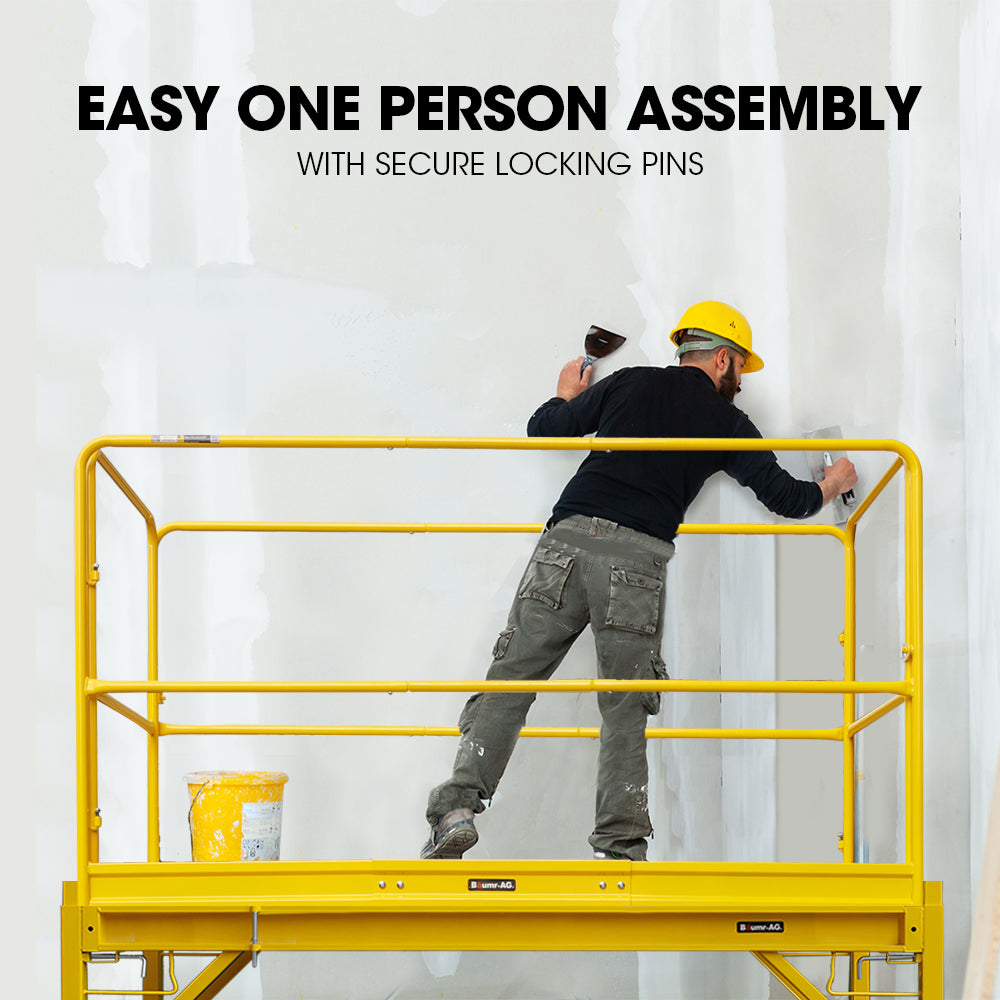 Heavy-Duty Safety Guard Rail for Mobile Scaffolds - Steel, 0.61 Meter