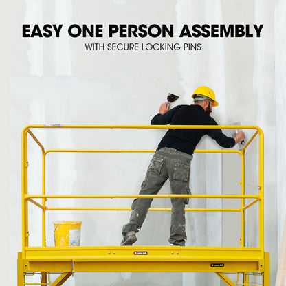 Heavy-Duty Safety Guard Rail for Mobile Scaffolds - Steel, 0.61 Meter