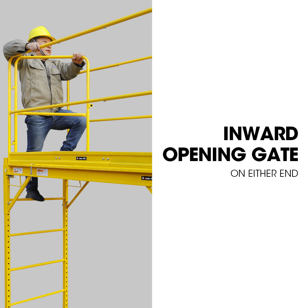 Heavy-Duty Safety Guard Rail for Mobile Scaffolds - Steel, 0.61 Meter